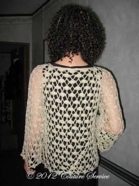 Handmade Crocheted Lace Top Overlay, Natural