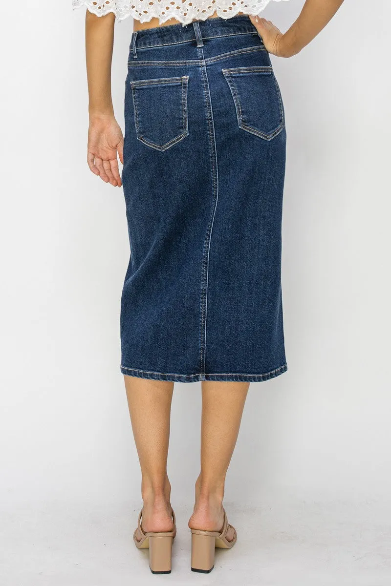 High Rise Midi Skirt