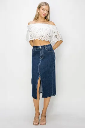 High Rise Midi Skirt