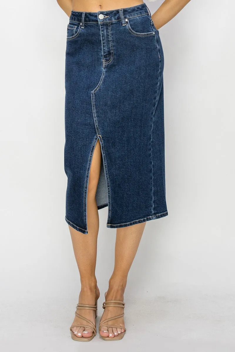 High Rise Midi Skirt