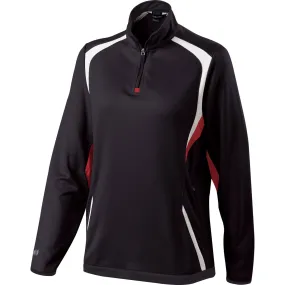 Holloway Women's Black/Scarlet/White Quarter Zip Transform Pullover