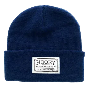Hooey Navy Beanie w/ White Rectangular Mercantile Patch 2050NV