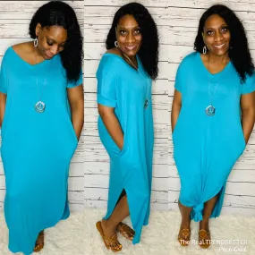 I Am Purposed Dress (Ice Blue - Regular & Plus) RUNS BIG......SIZE DOWN!!!!