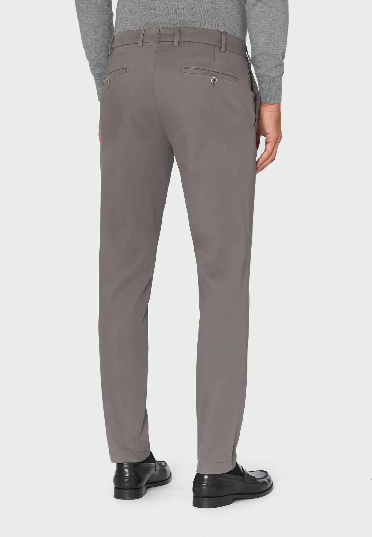 ID24786-Hiltl- Grey Tricotine Cotton Trouser