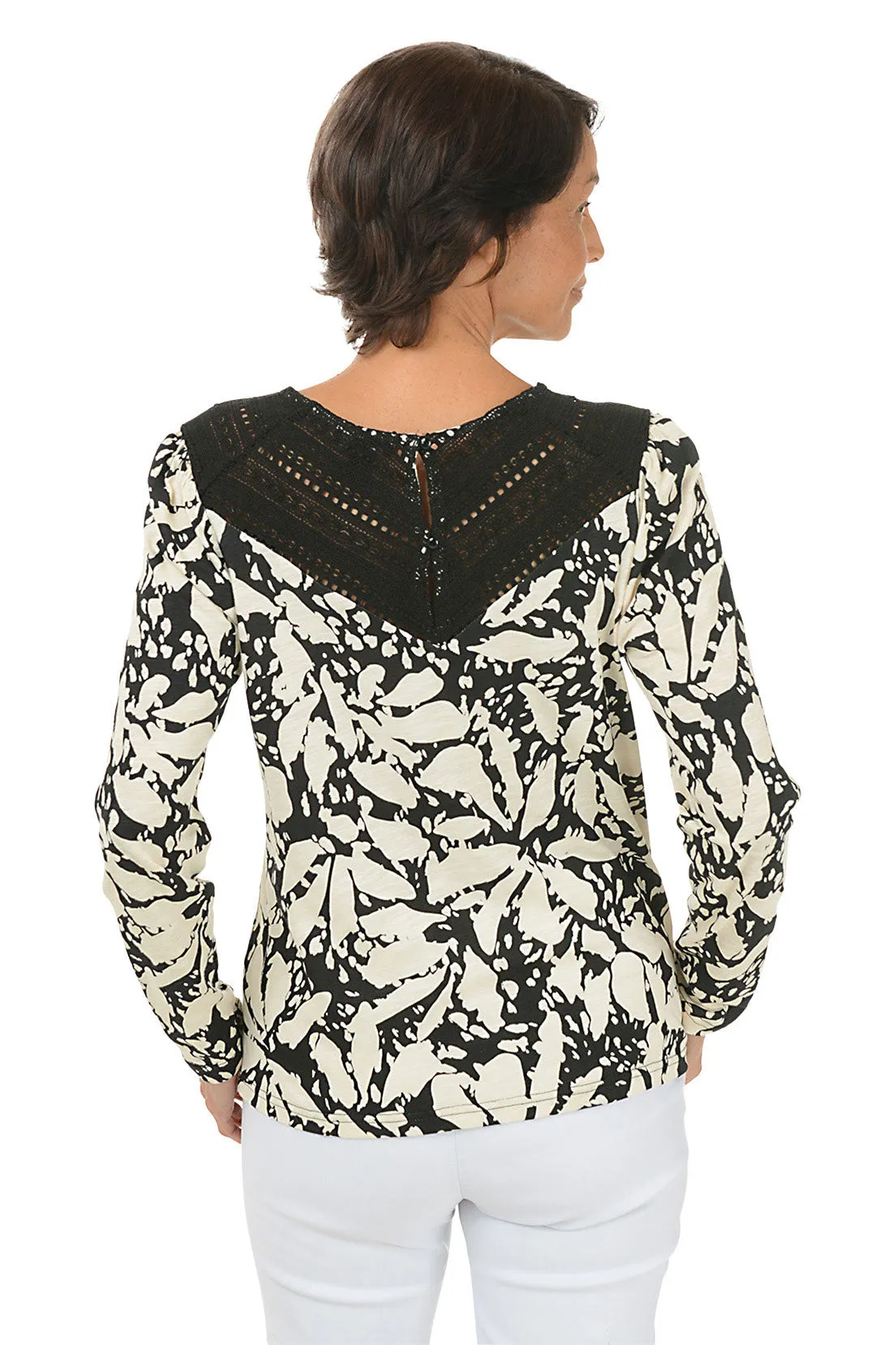 Ink Drawing Crochet Shoulder Top