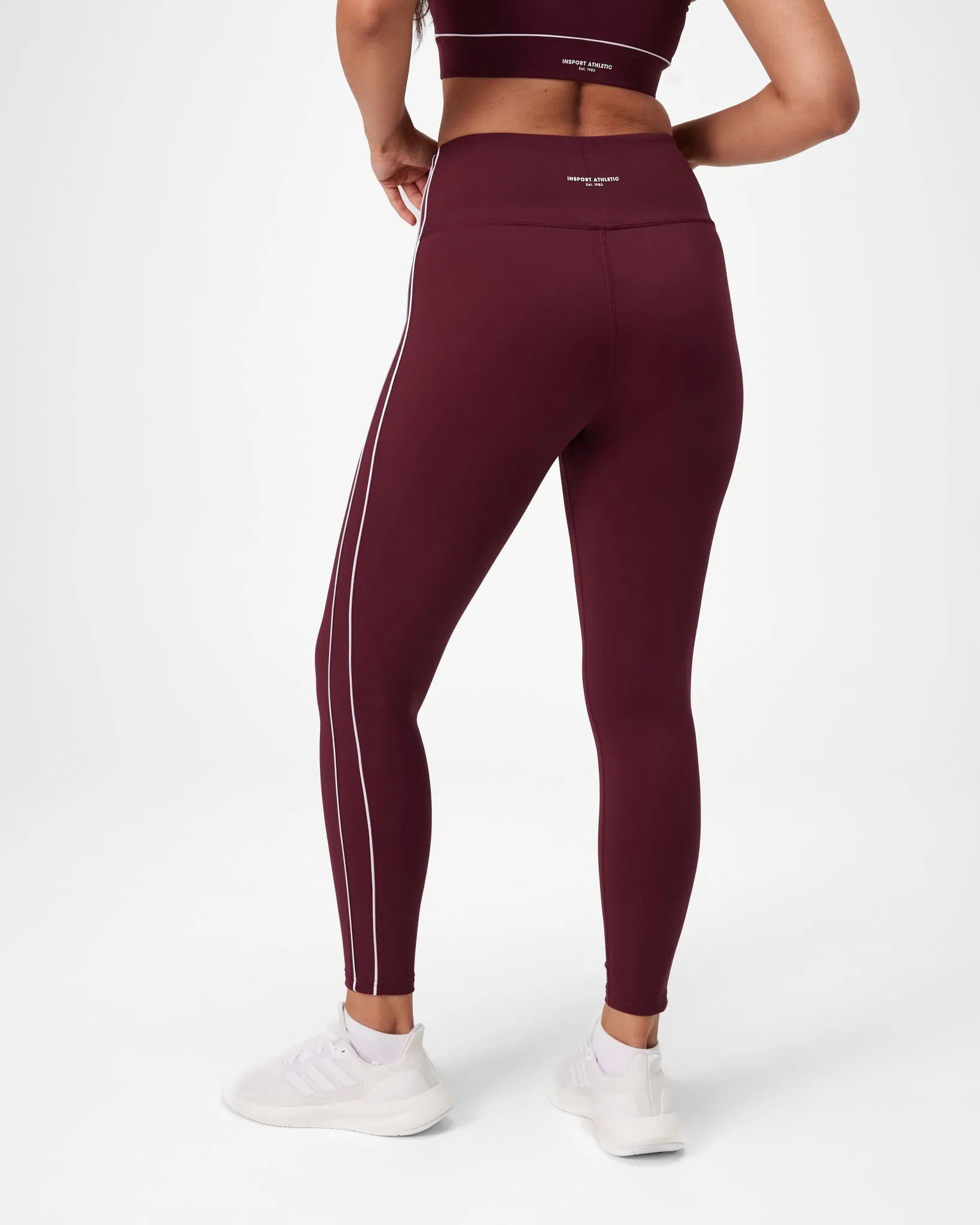 INSPORT WOMENS SWIFT PIPING FULL LENGTH TIGHT BURGUNDY