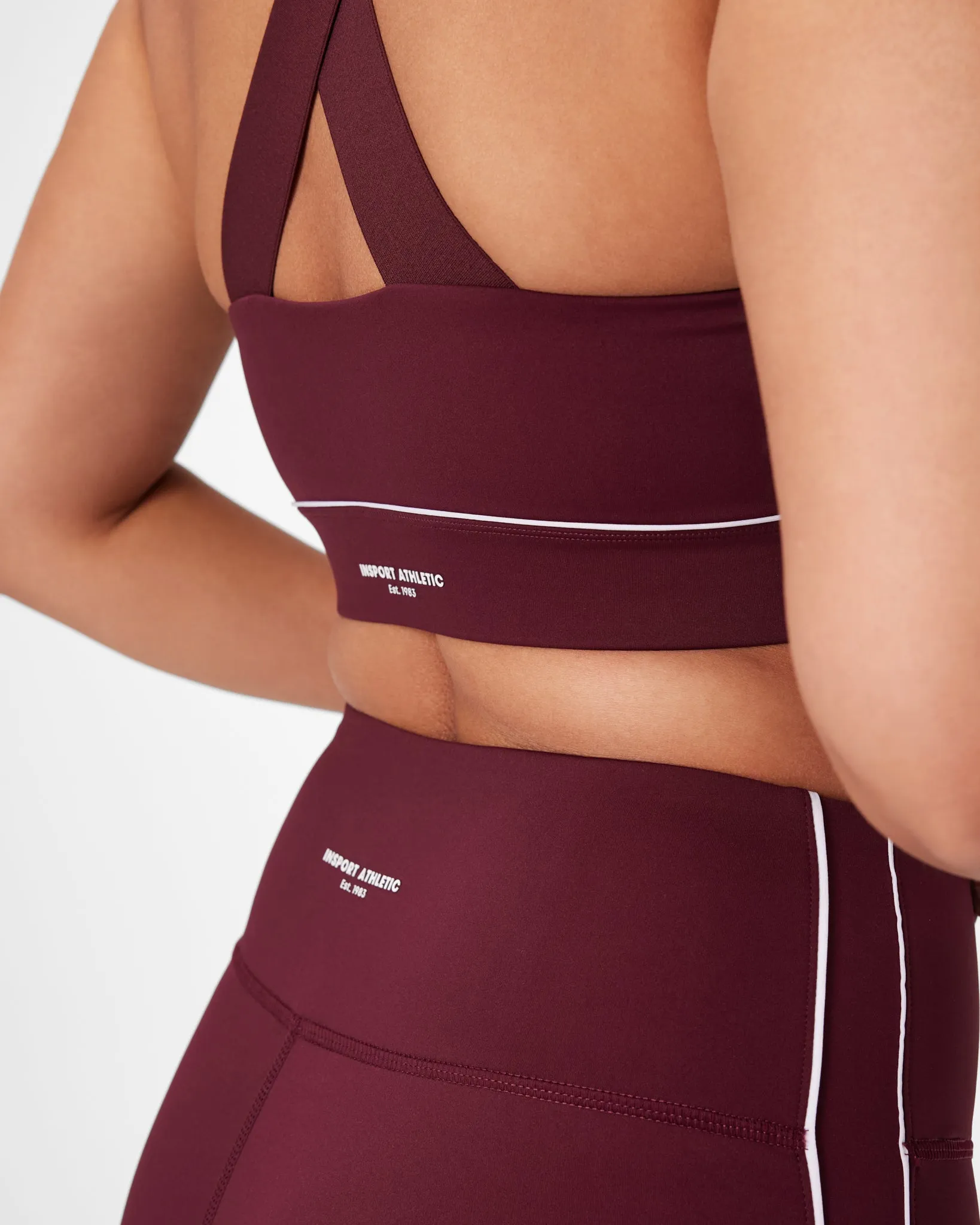 INSPORT WOMENS SWIFT PIPING FULL LENGTH TIGHT BURGUNDY