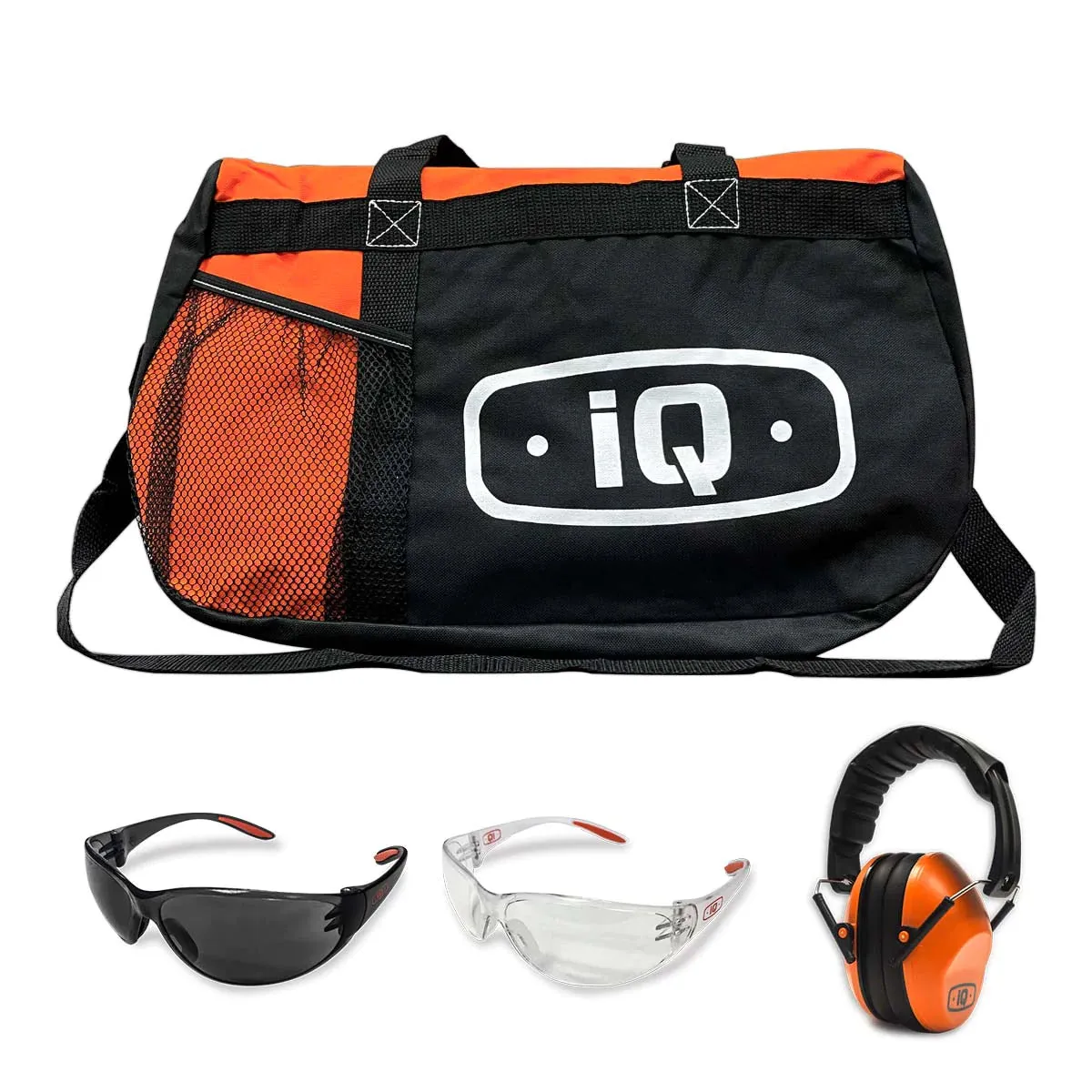 iQ PPE Kit (1 Clear Glasses, 1 Tinted Glasses, 1 Earmuff, 1 Tool Bag)