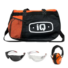 iQ PPE Kit (1 Clear Glasses, 1 Tinted Glasses, 1 Earmuff, 1 Tool Bag)