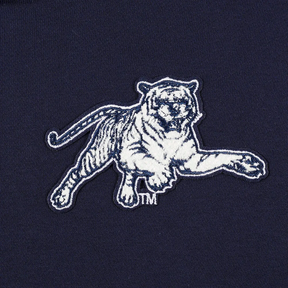 JACKSON STATE UNIVERSITY CLASSIC WOMEN'S RIB FLC CROPPED PO HOODIE (MIDNIGHT NAVY)
