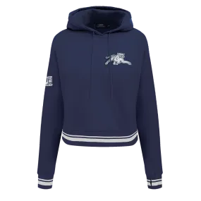 JACKSON STATE UNIVERSITY CLASSIC WOMEN'S RIB FLC CROPPED PO HOODIE (MIDNIGHT NAVY)