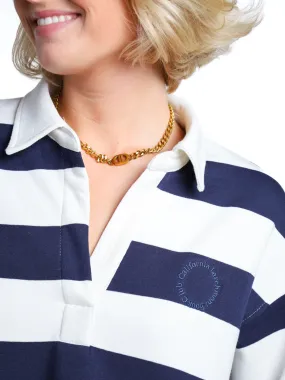 Just Thinking Collared Striped Knit Top