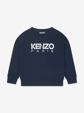 KENZO Boys Embroidered Logo Sweatshirt in Navy