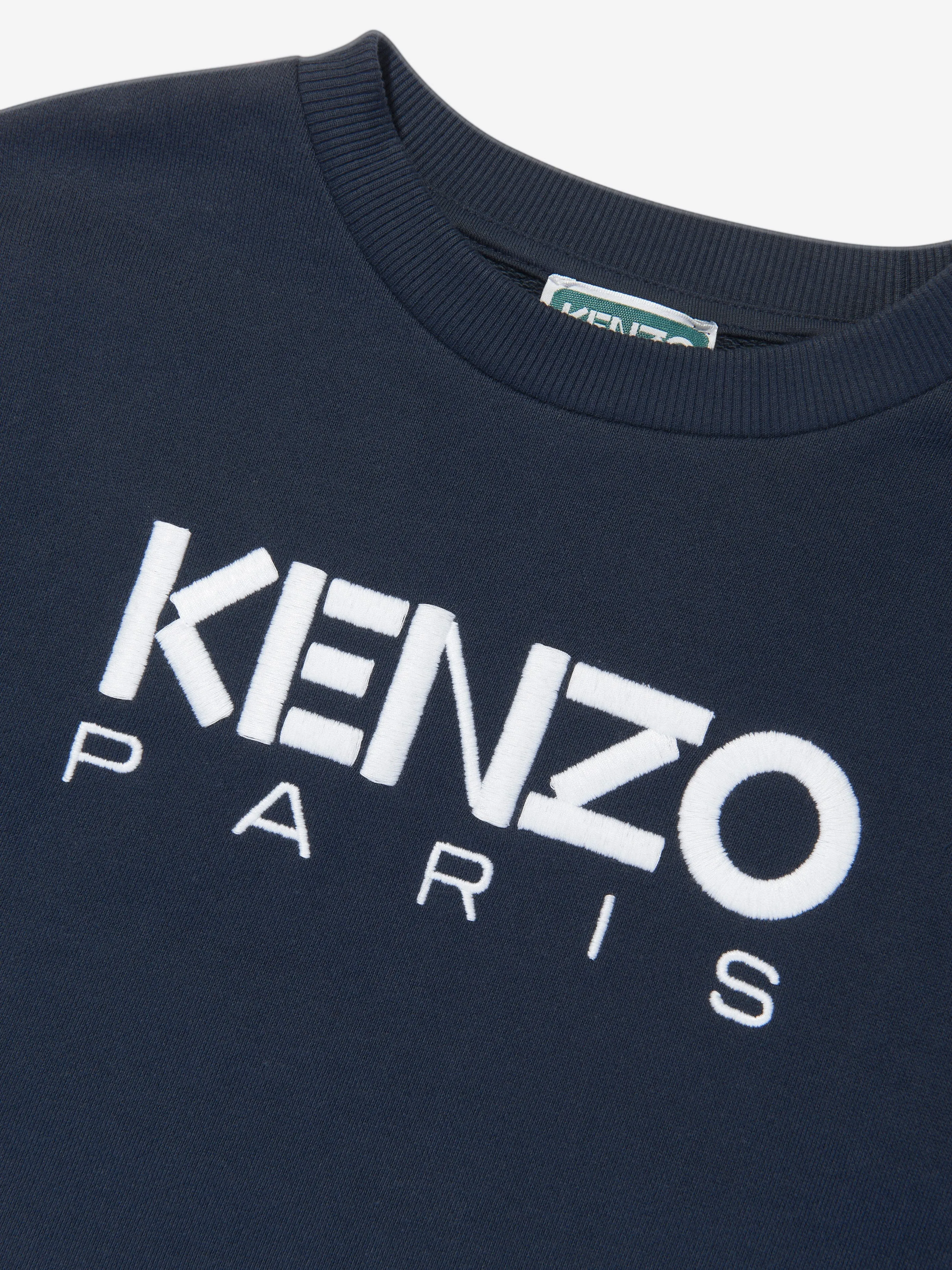 KENZO Boys Embroidered Logo Sweatshirt in Navy