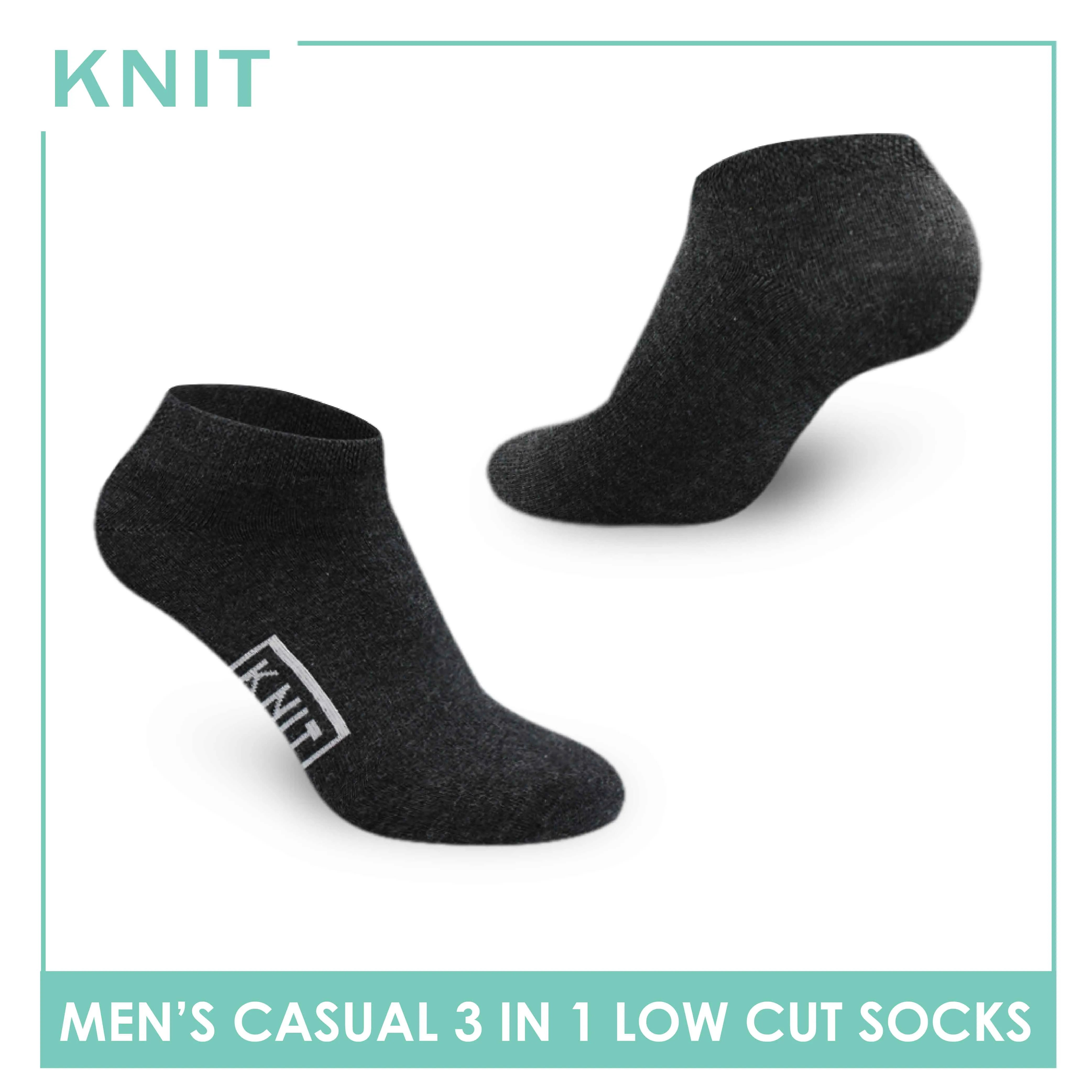 Knit Men’s Cotton Low Cut 3-in-1 Thin Casual Socks KMCKG1