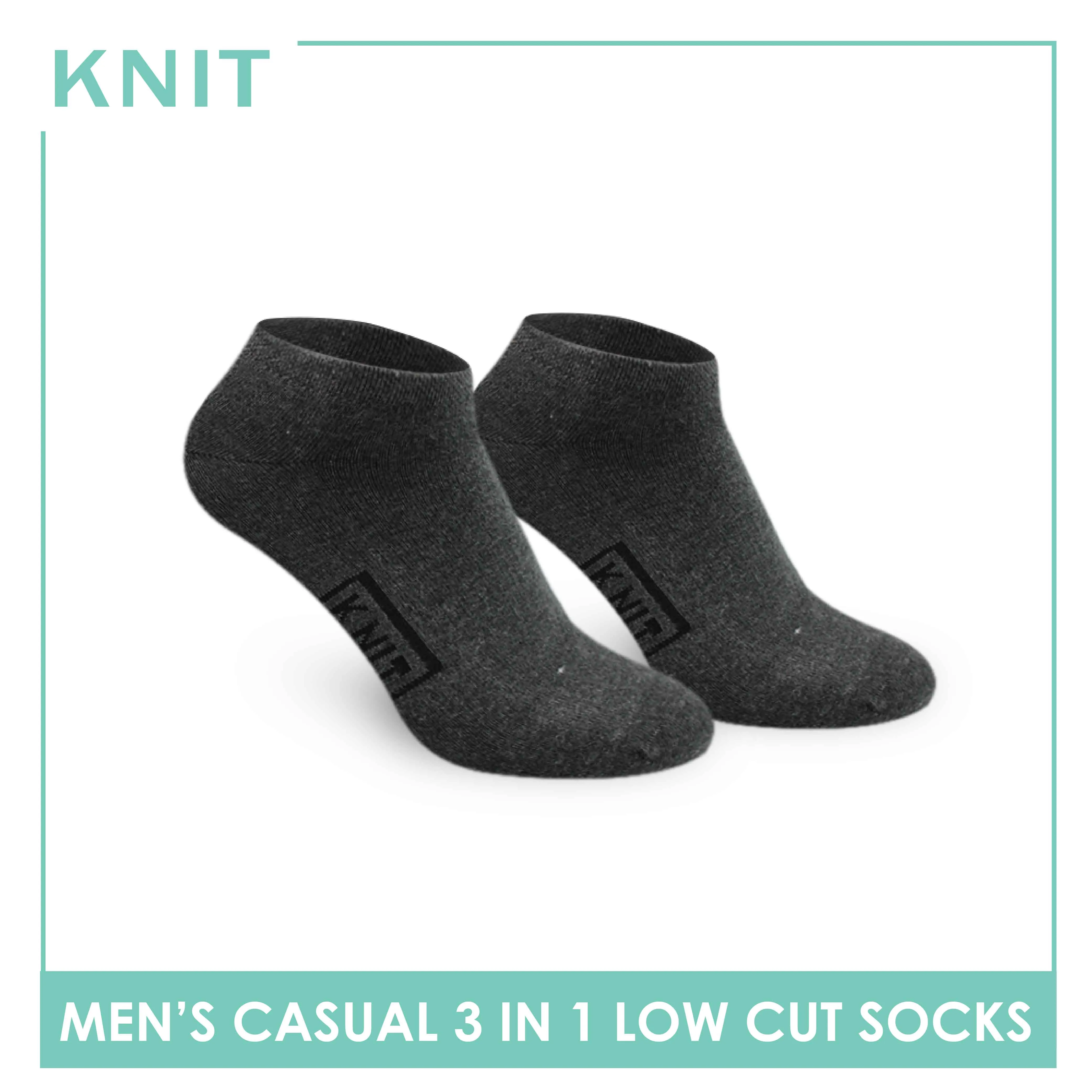 Knit Men’s Cotton Low Cut 3-in-1 Thin Casual Socks KMCKG1