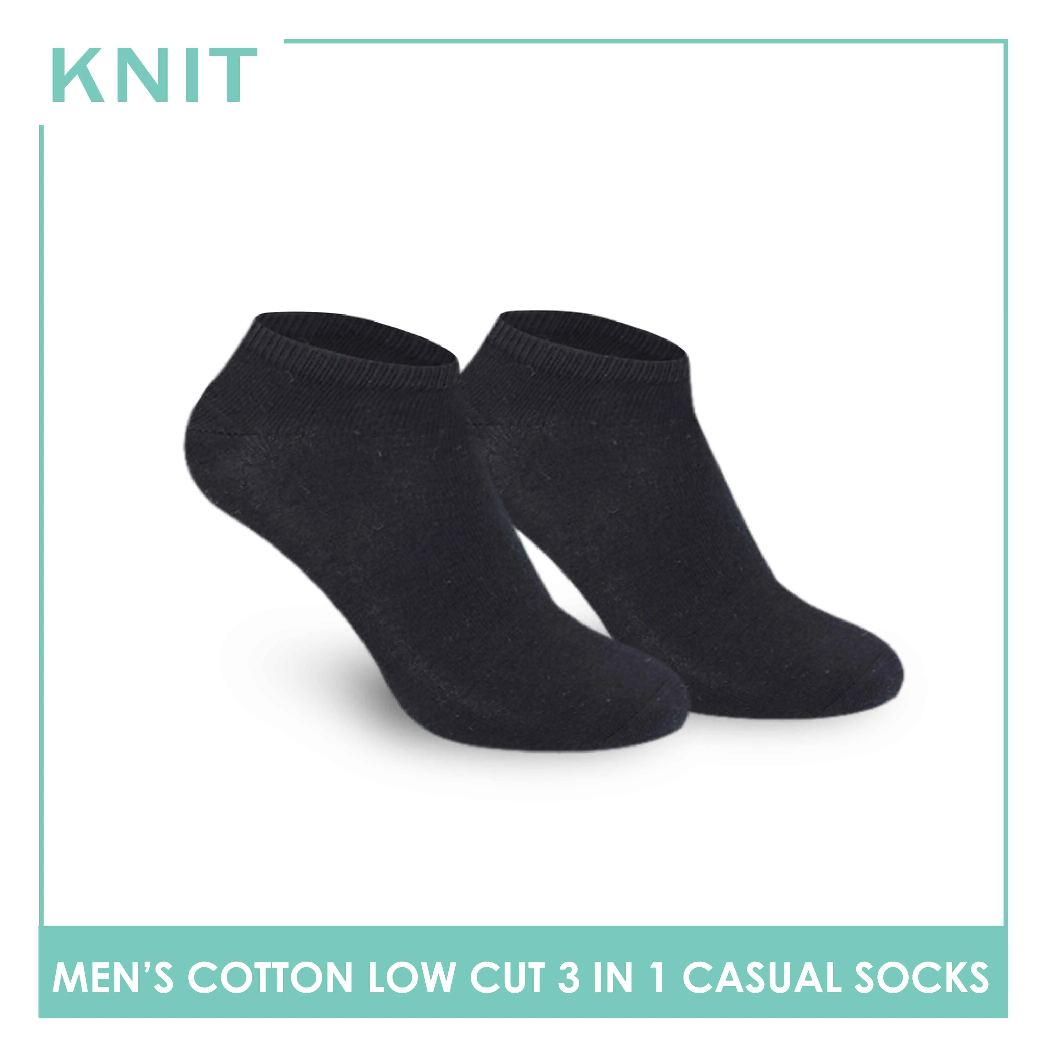 Knit Men’s Cotton Low Cut 3-in-1 Thin Casual Socks KMCKG1