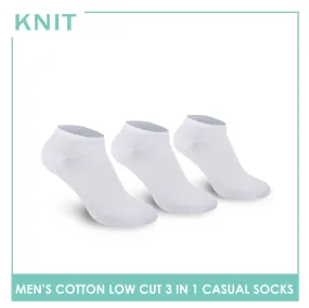 Knit Men’s Cotton Low Cut 3-in-1 Thin Casual Socks KMCKG1