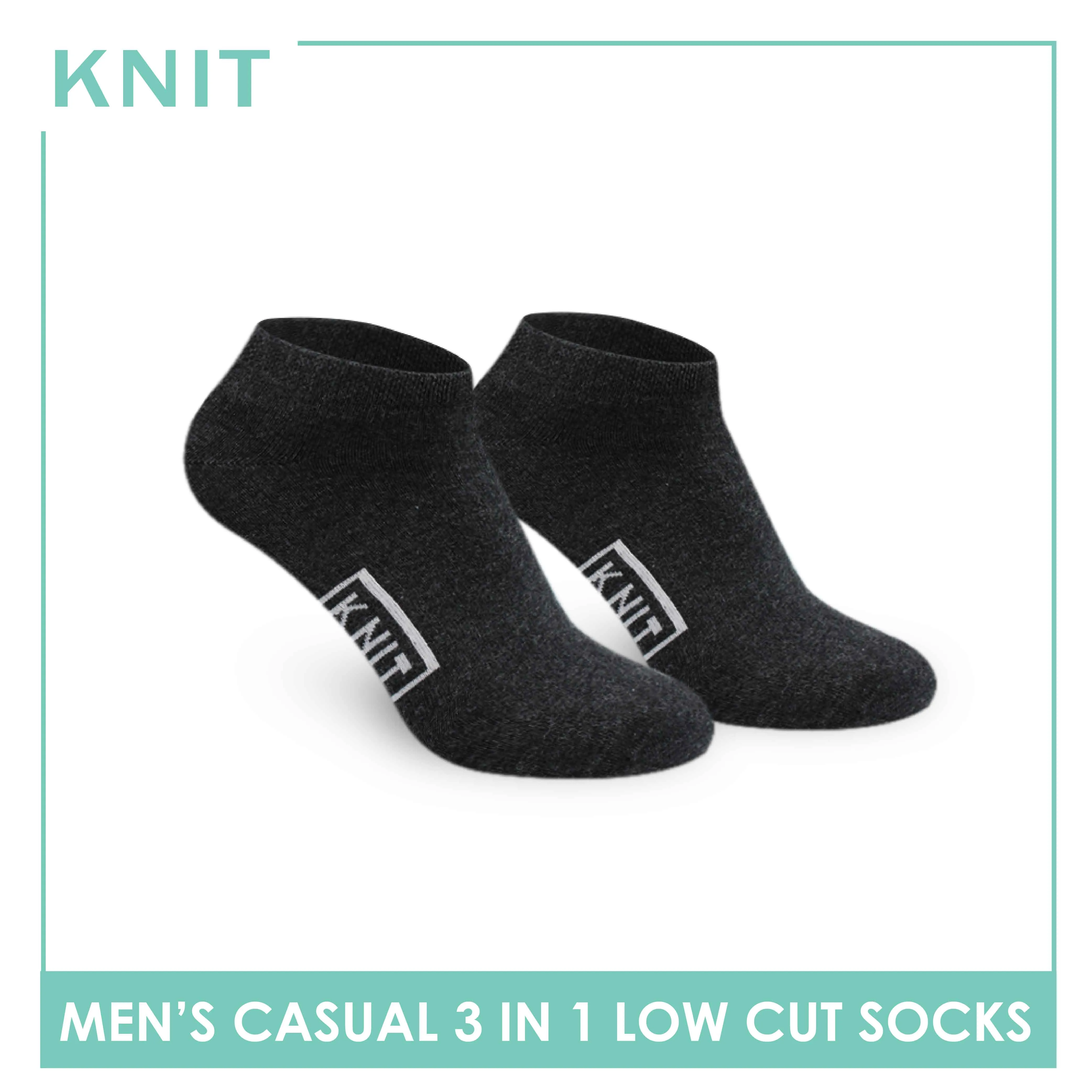 Knit Men’s Cotton Low Cut 3-in-1 Thin Casual Socks KMCKG1