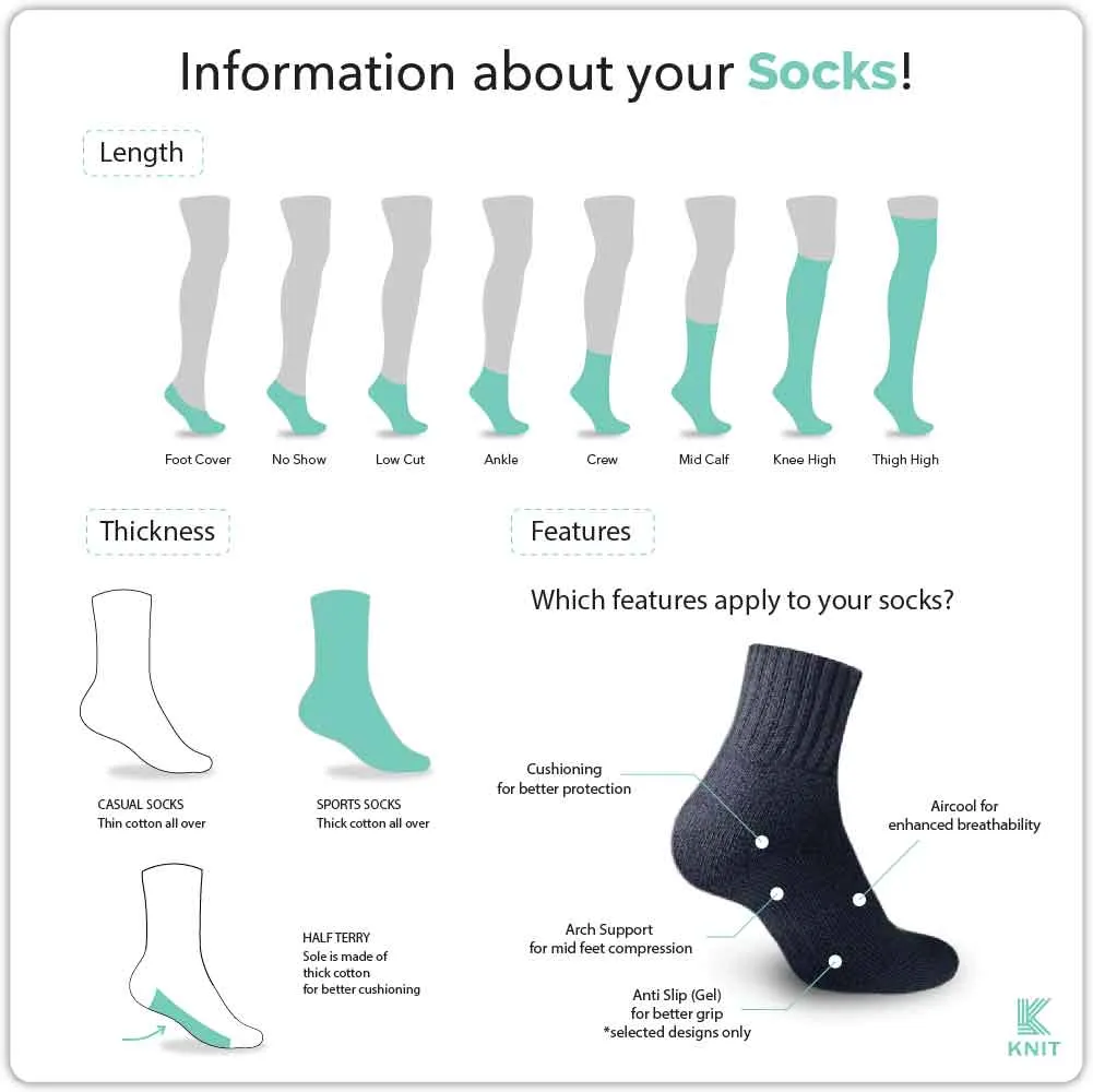 Knit Men’s Cotton Low Cut 3-in-1 Thin Casual Socks KMCKG1