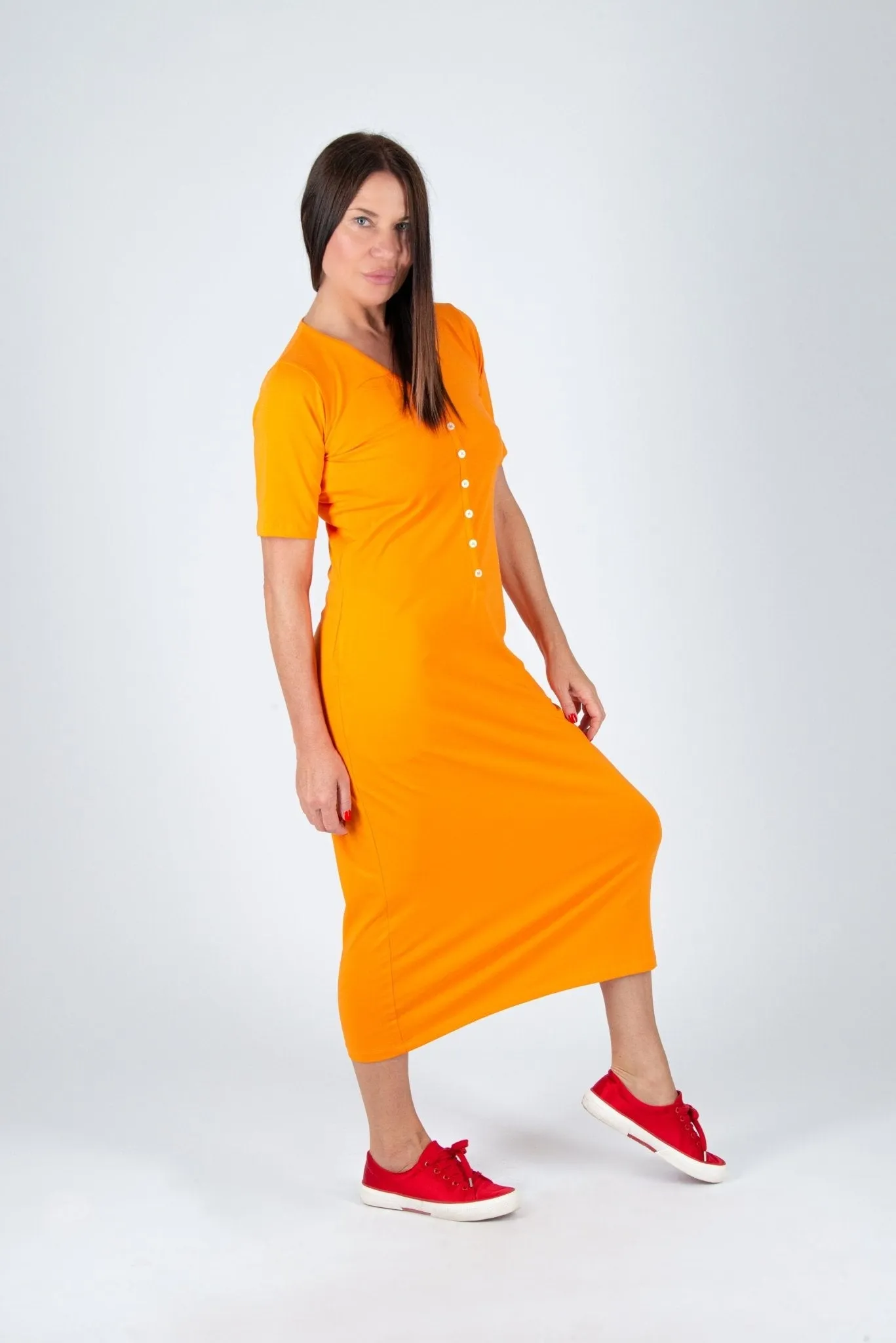 KRISTA V Neck Jersey Dress