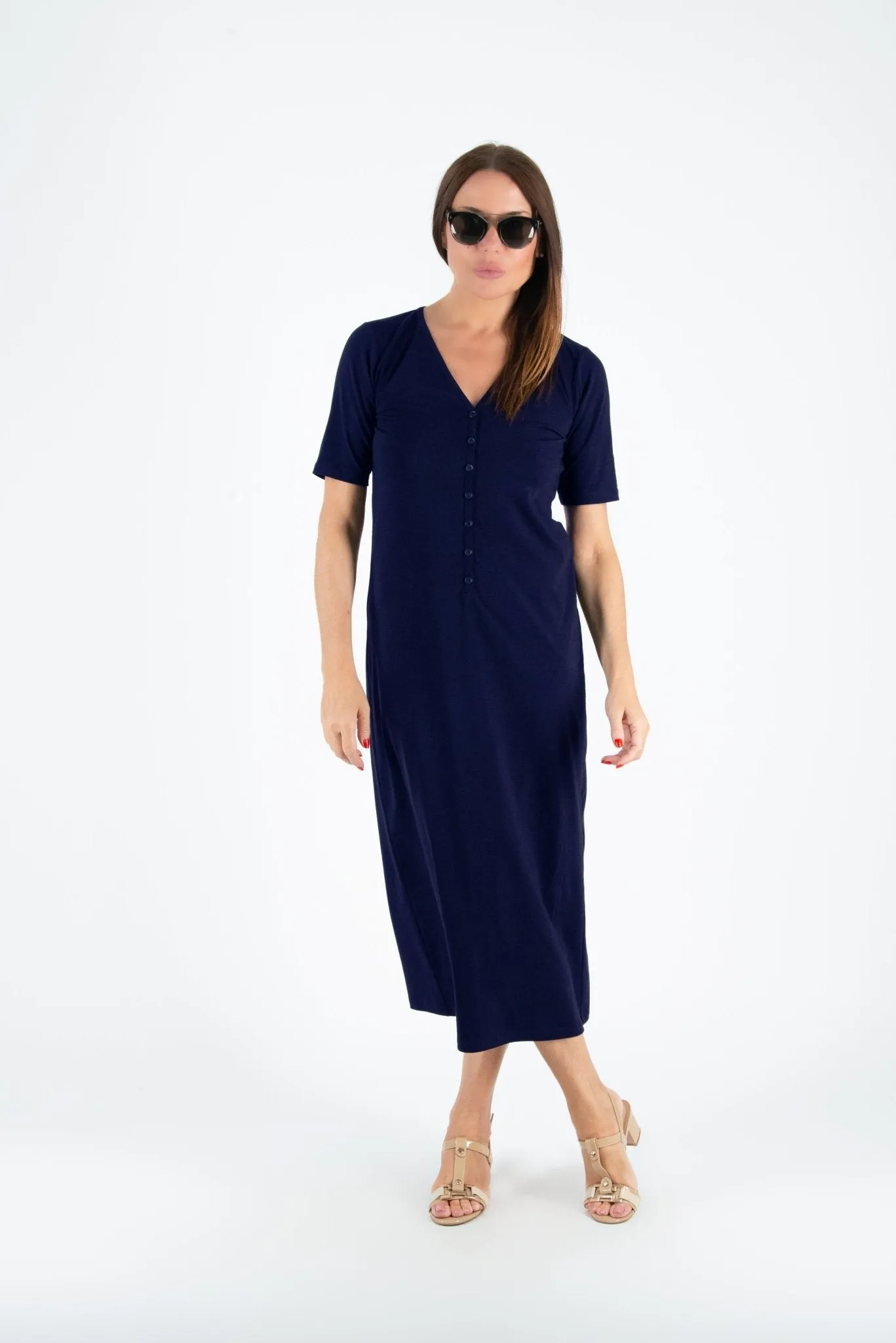 KRISTA V Neck Jersey Dress