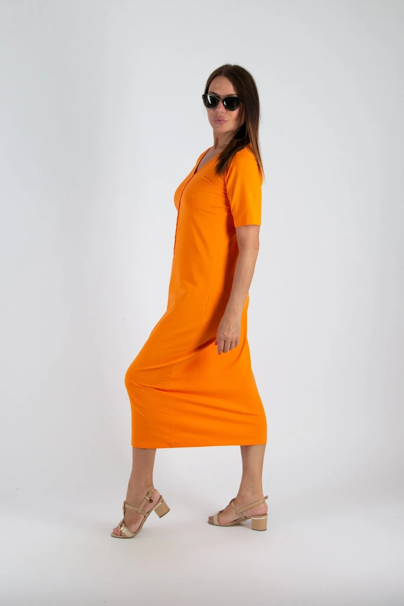 KRISTA V Neck Jersey Dress