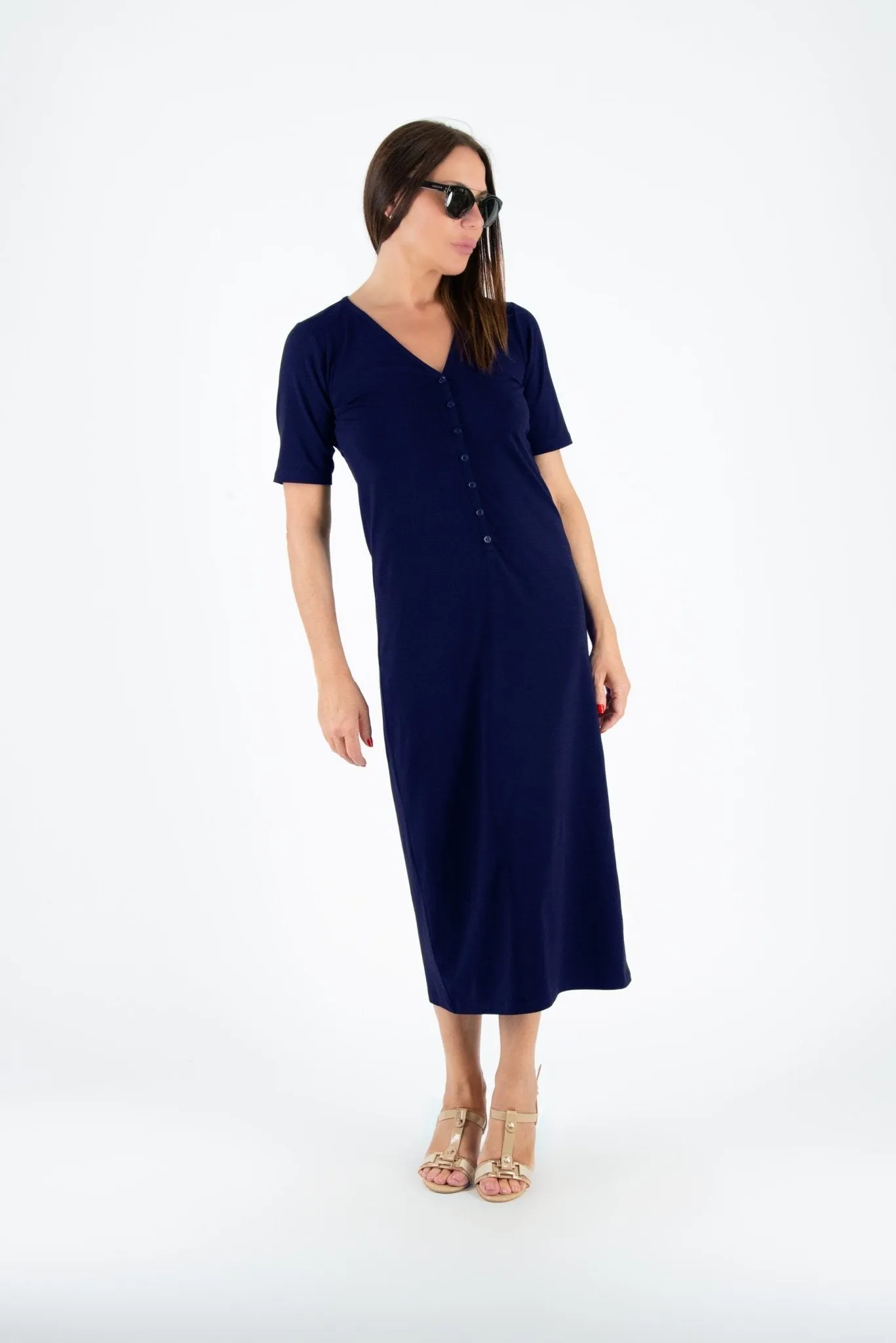 KRISTA V Neck Jersey Dress
