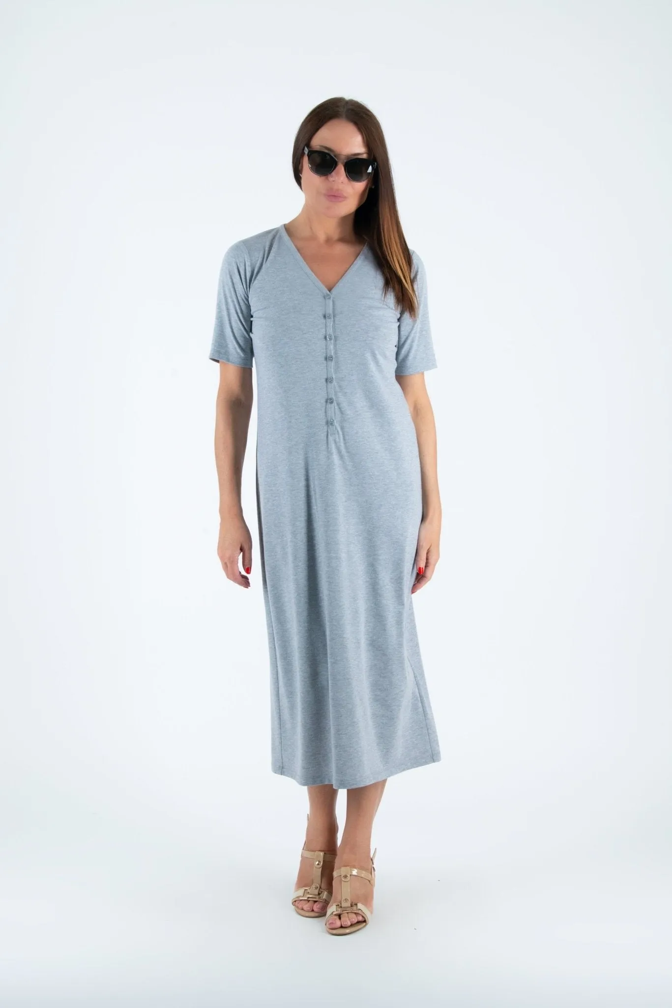 KRISTA V Neck Jersey Dress