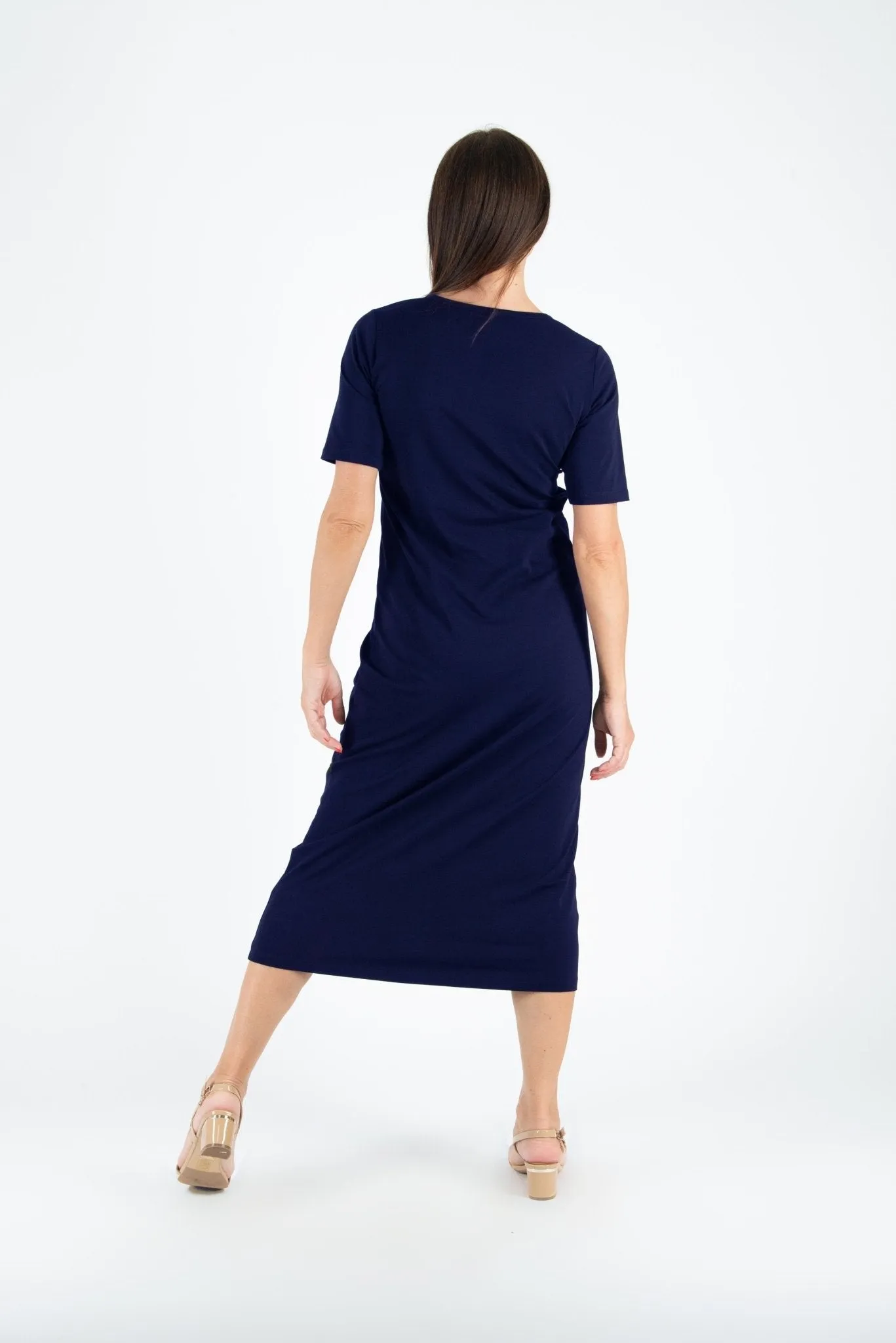 KRISTA V Neck Jersey Dress