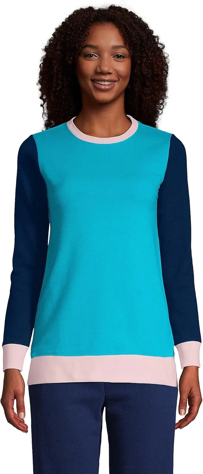 Lands' End Women's Serious Sweats Crewneck Long Sleeve Sweatshirt