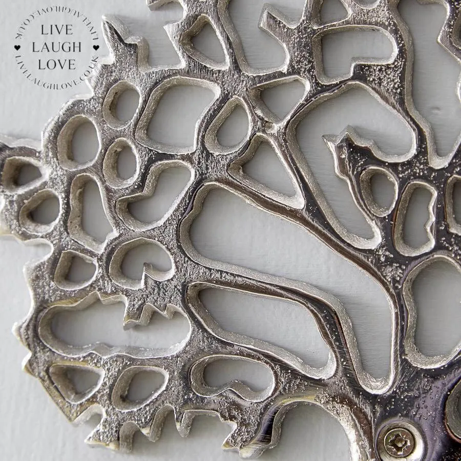 Large Silvered Tree Of Life Wall Hooks