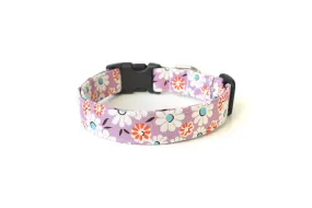 Lavender Purple Floral Dog Collar