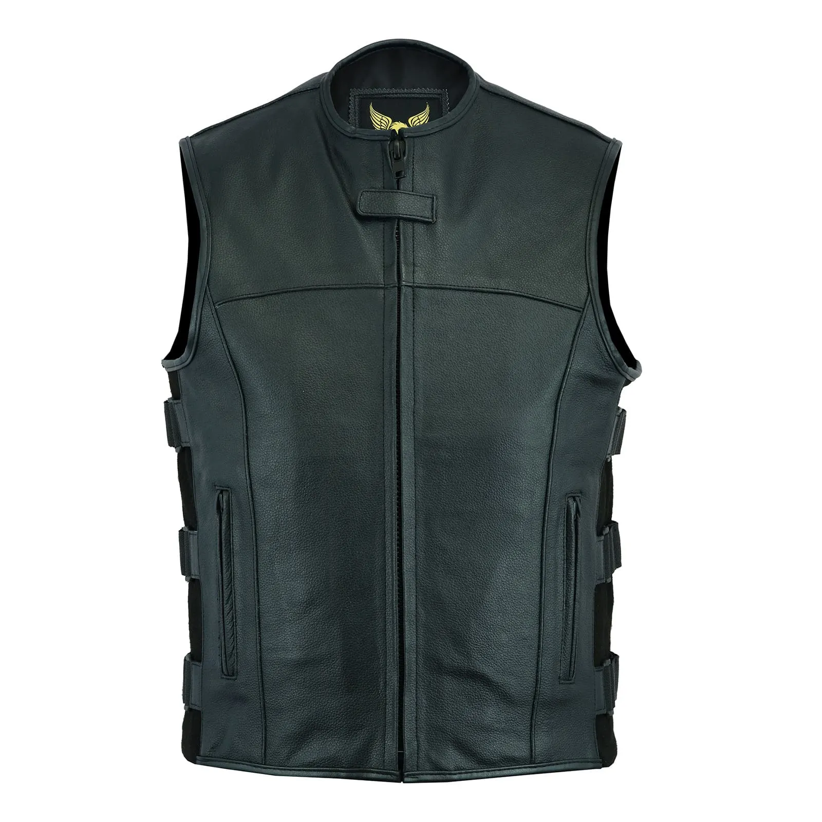 Leatherick SWAT Style Cowhide Biker Vest