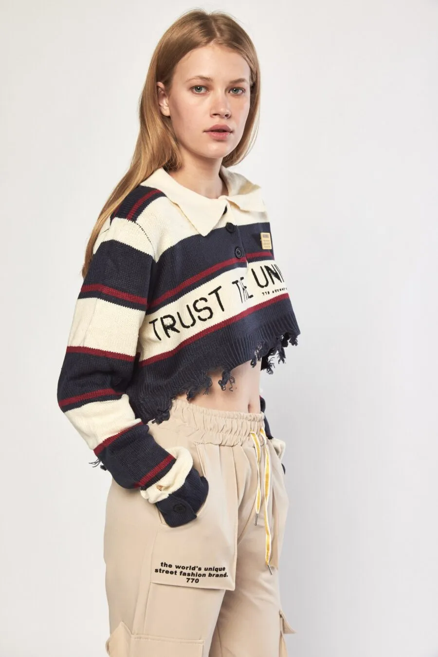 Long sleeve knit crop top | SHORA KNIT