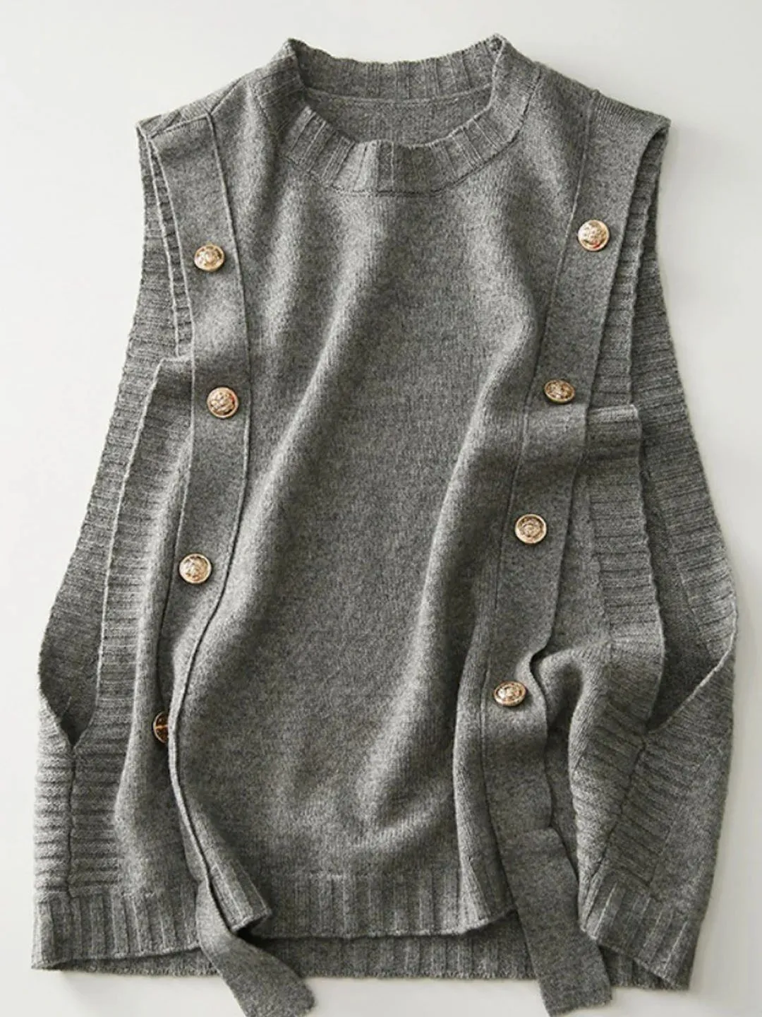 Loose Button Knitted Vest