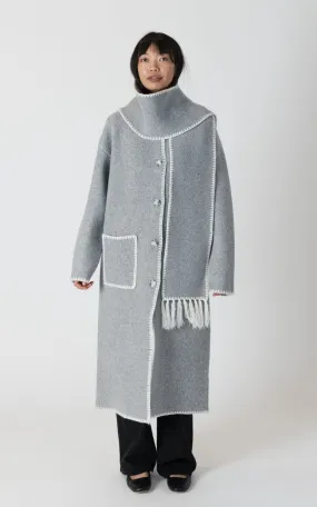 Lyla   Luxe- Delaney Long Coat with Detachable Scarf