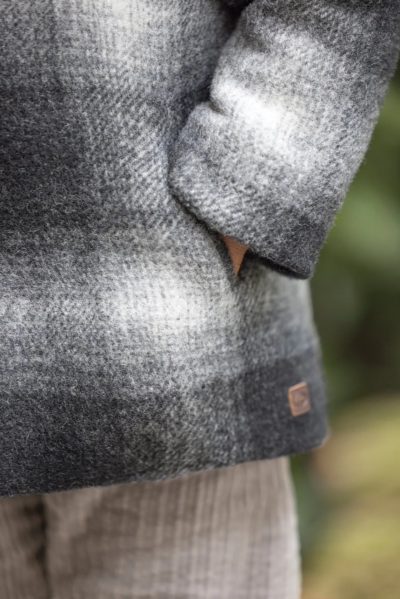 Manteau - Gris laine carreaux