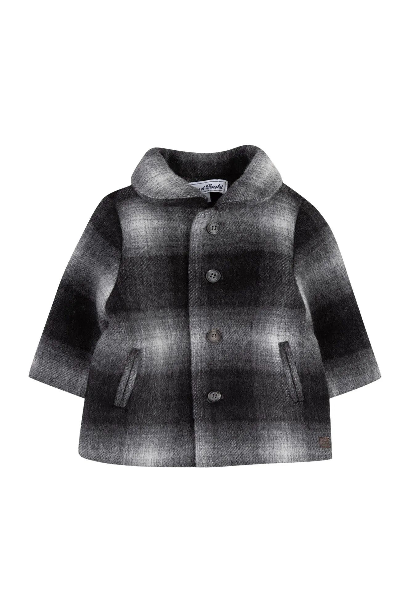Manteau - Gris laine carreaux