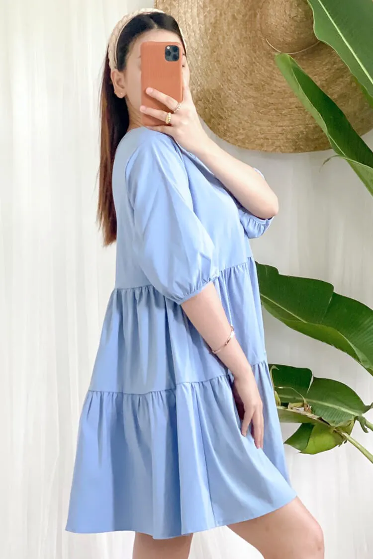 Mara Tie Neck Tiered Dress