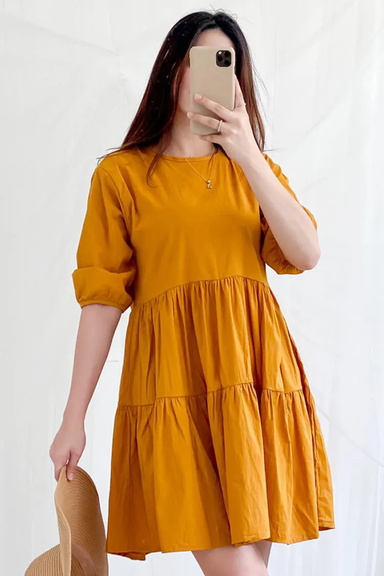 Mara Tie Neck Tiered Dress