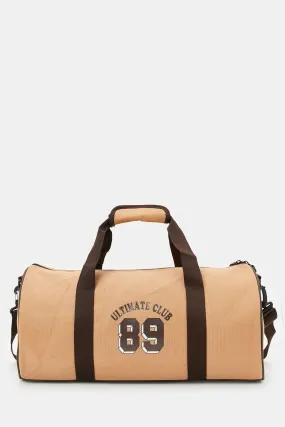 Men Beige Printed Duffle Bag
