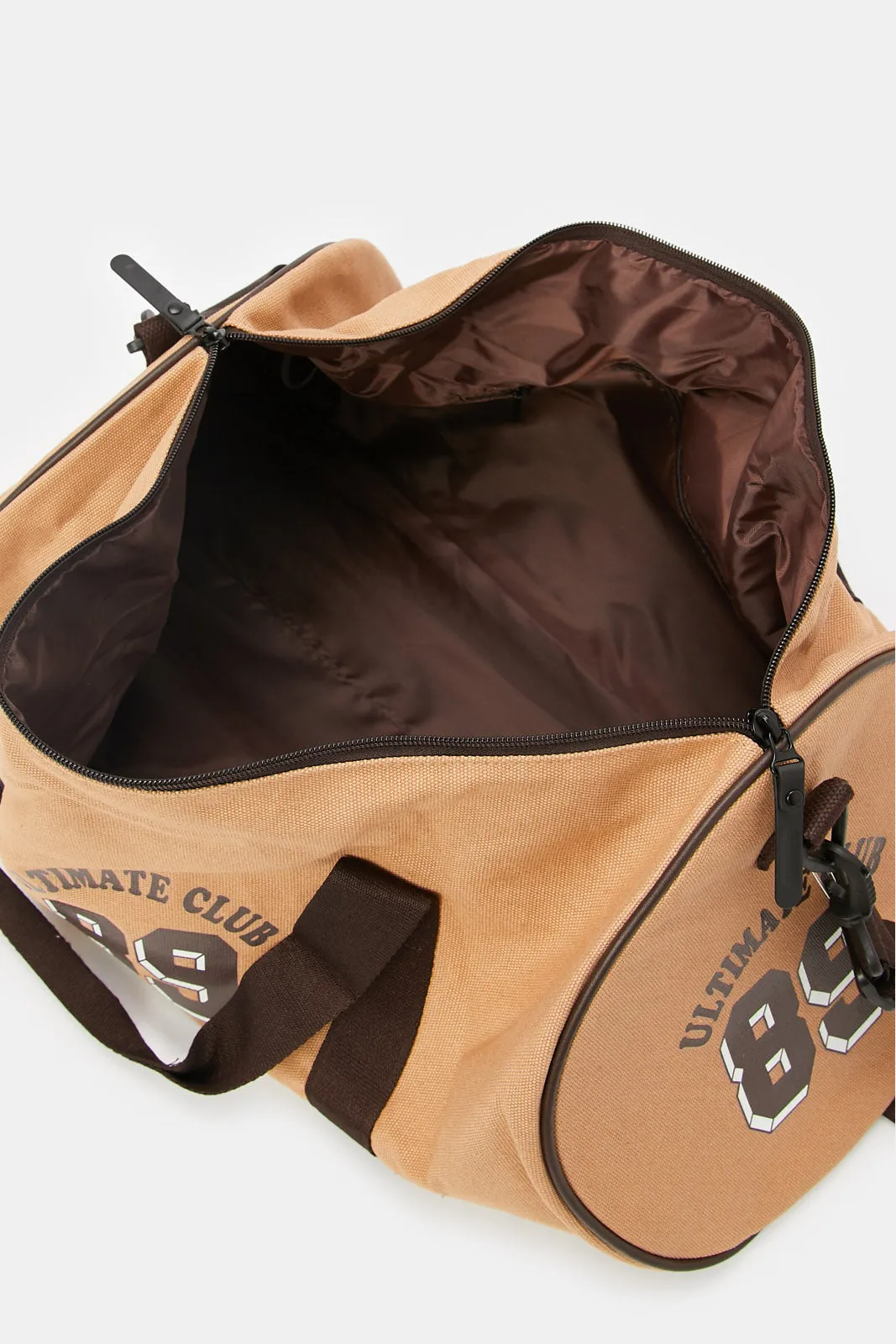 Men Beige Printed Duffle Bag