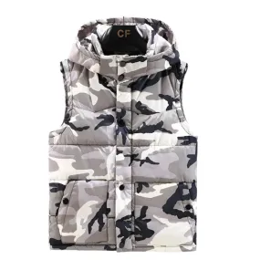 Men’s Hooded Winter Military Style Vest – Waterproof, Thick Warm Sleeveless Jacket, Fashion Casual Waistcoat, Sizes S-5XL