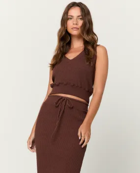Milan Sweater Rib Tank - Cacao