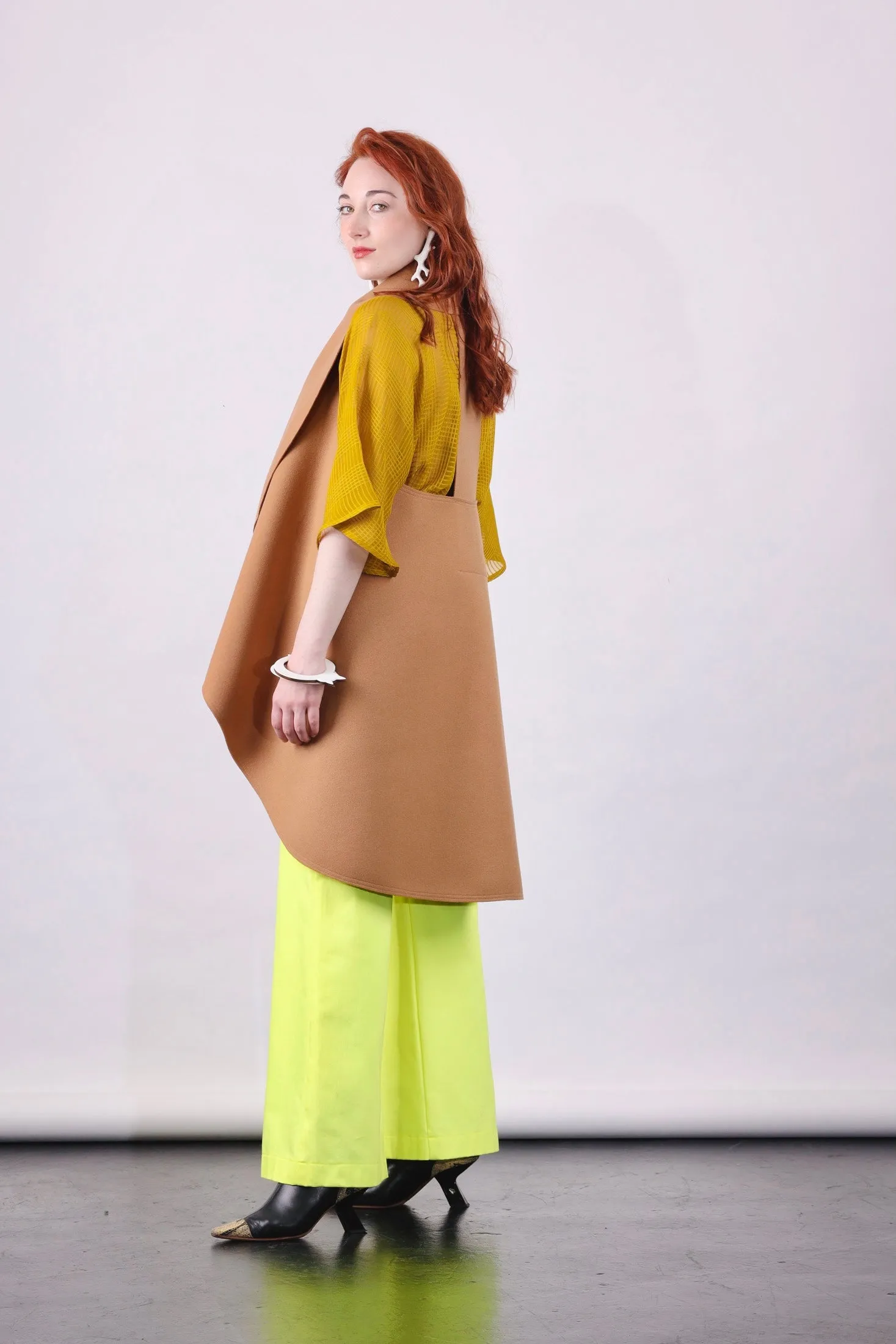 Mima vest in camel by Natalija Rushidi