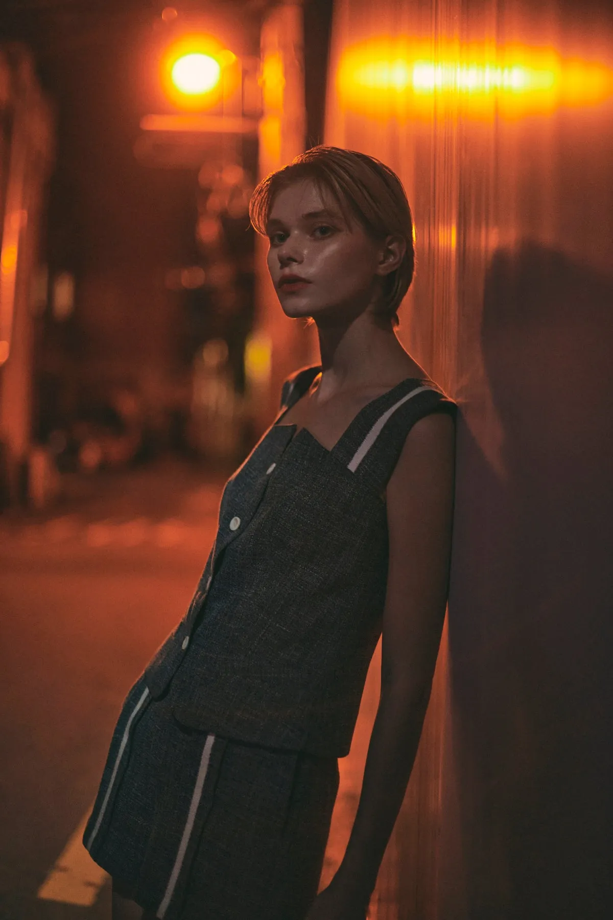 MIRTE SANDSTONE TWEED VEST
