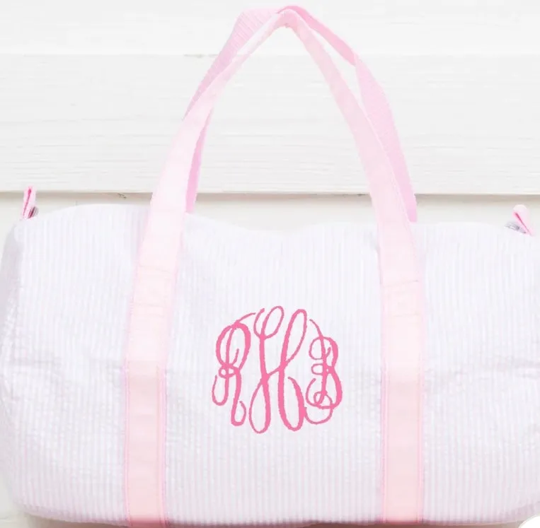 MONOGRAM NAVY SEERSUCKER DUFFLE