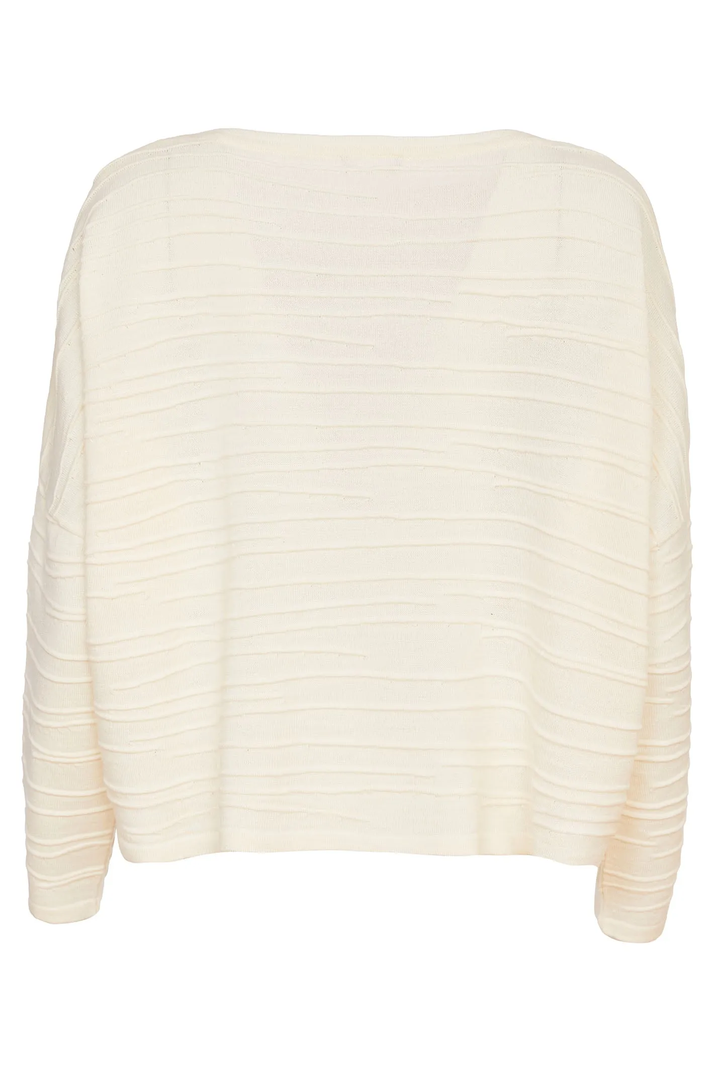 Naya 205 Cream Ribbed Knit Top