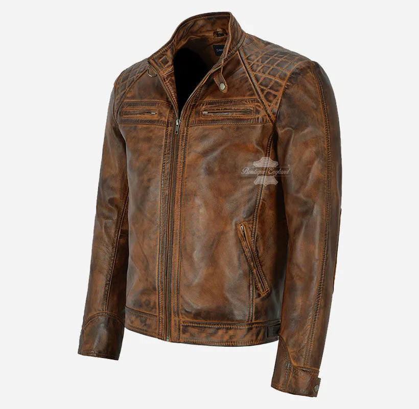 NORSEMEN Biker Leather Jacket For Mens Real Leather Fashion Jacket